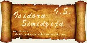 Isidora Simidžija vizit kartica